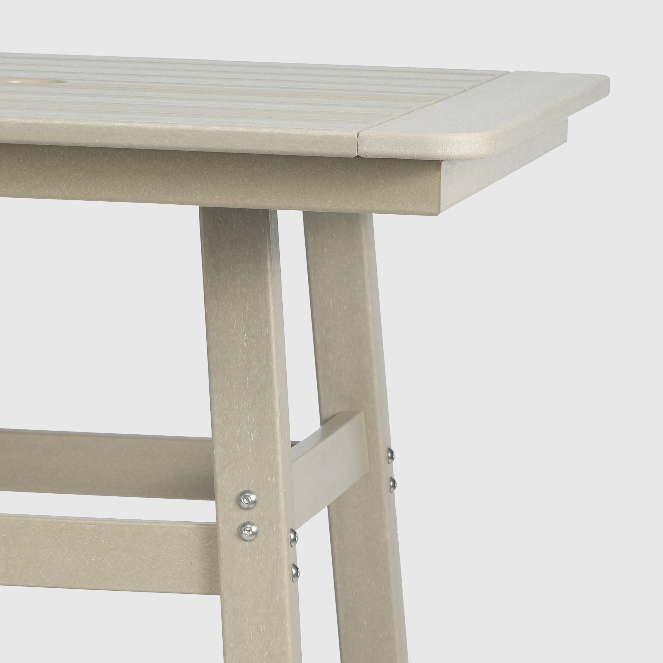 Malibu 30" Square Outdoor Patio Counter High Bistro Bar Table With Umbrella Hole
