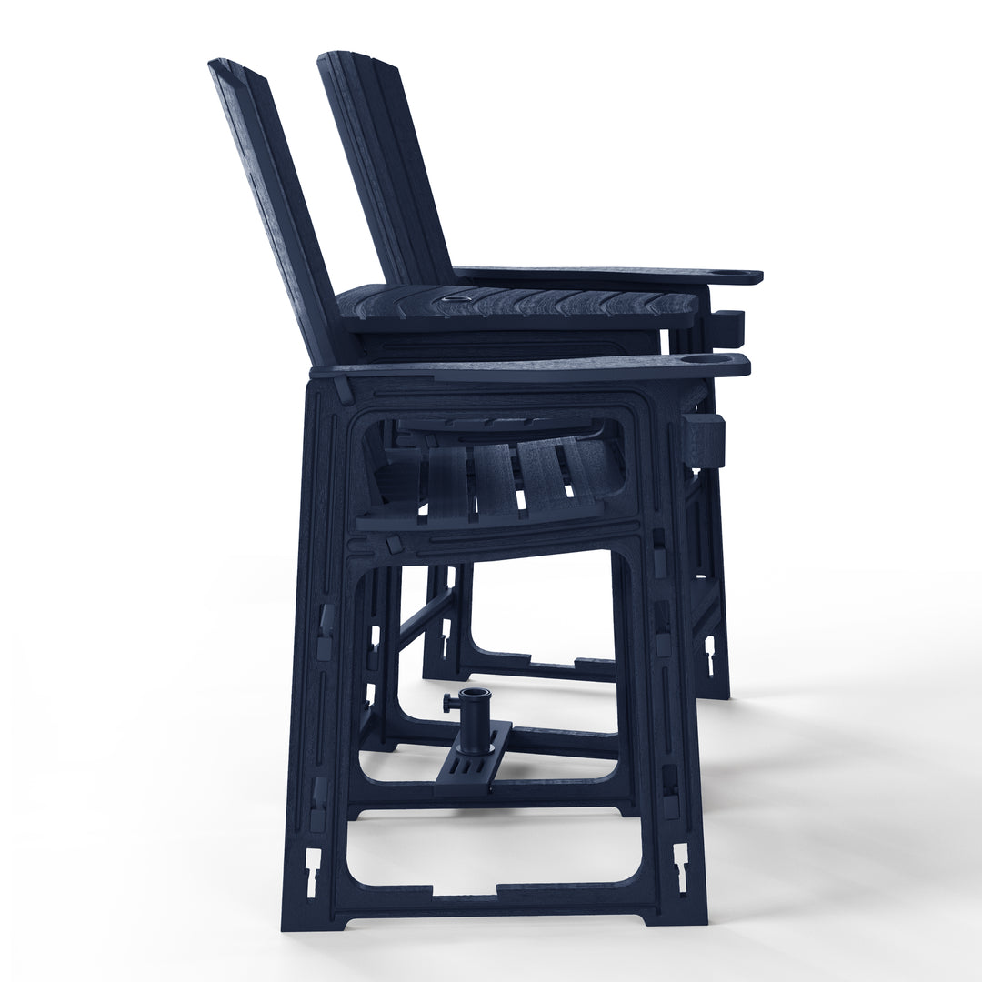Azura Outdoor Tall Adirondack Chairs With Connecting Table Tray (Set of 2)