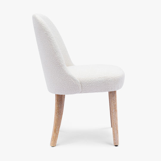 Genevieve Mid-Century Modern Upholstered Boucle Dining Chair (Set of 4)