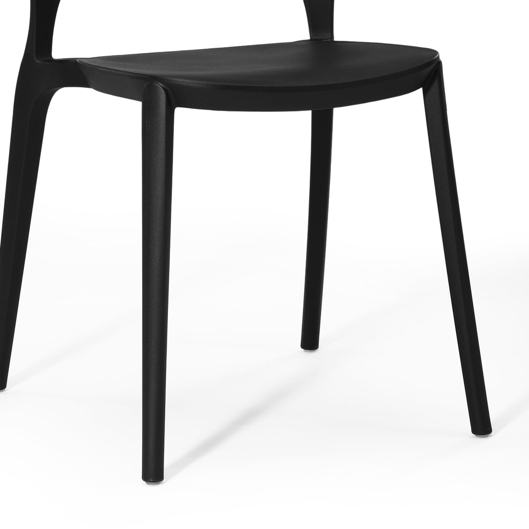 Playa Outdoor Modern Stackable Plastic Patio Dining Side Chairs (Set of 2)