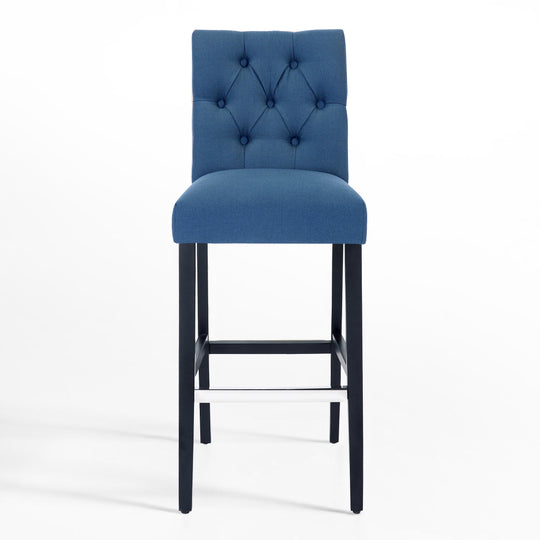 Hayes 29" Linen Fabric Tufted Bar Stool,Black