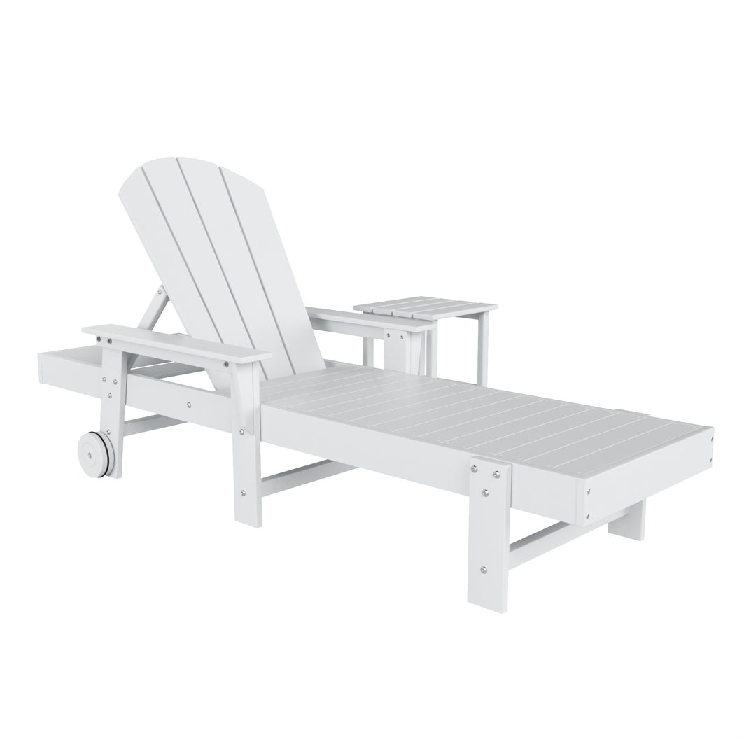 Malibu 2 Piece Adirondack Poly Reclining Chaise Lounge With Arms & Wheels