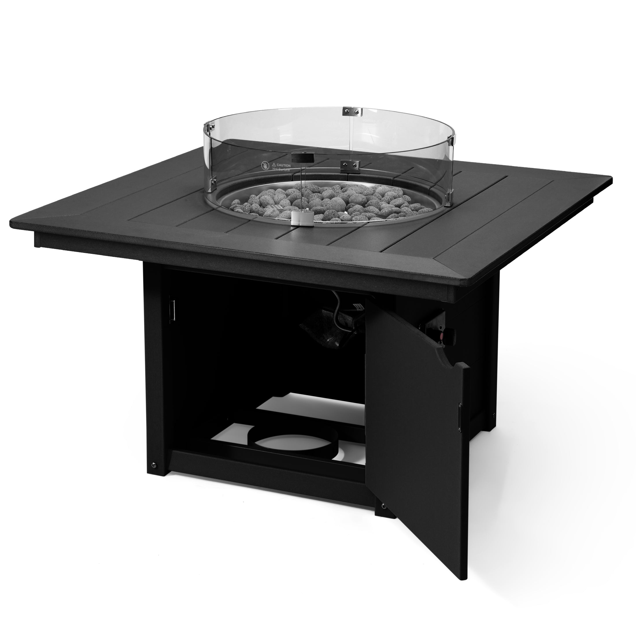 Helios 42" Modern Outdoor Patio Propane Square Fire Pit Table
