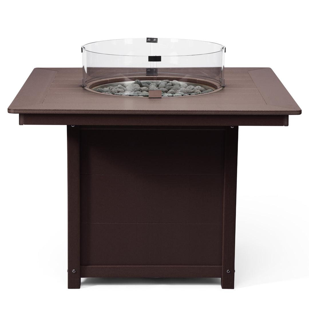 Helios Modern Outdoor Patio Propane 42" Square Fire Pit Table