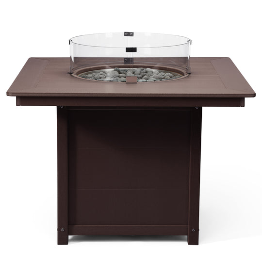 Helios Modern Outdoor Patio Propane 42" Square Fire Pit Table