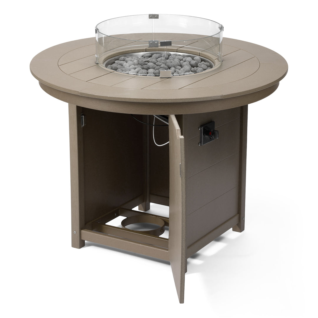 Helios 47" Modern Outdoor Patio Propane Round Counter Height Fire Pit Table