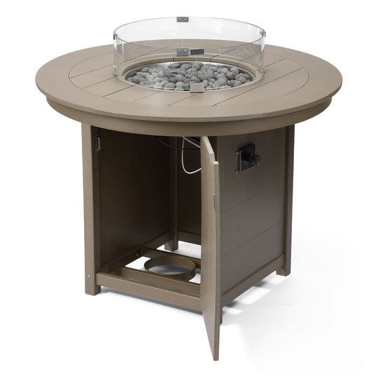 Helios 47" Modern Outdoor Patio Propane Round Counter Height Fire Pit Table