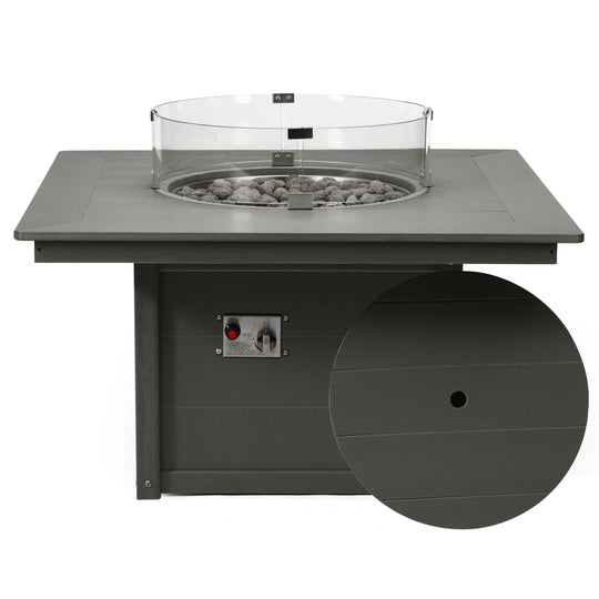 Helios 42" Modern Outdoor Patio Propane Square Fire Pit Table