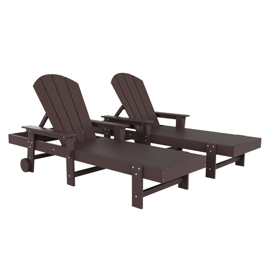 Malibu 2 Piece Reclining Chaise Lounge With Arms & Wheels