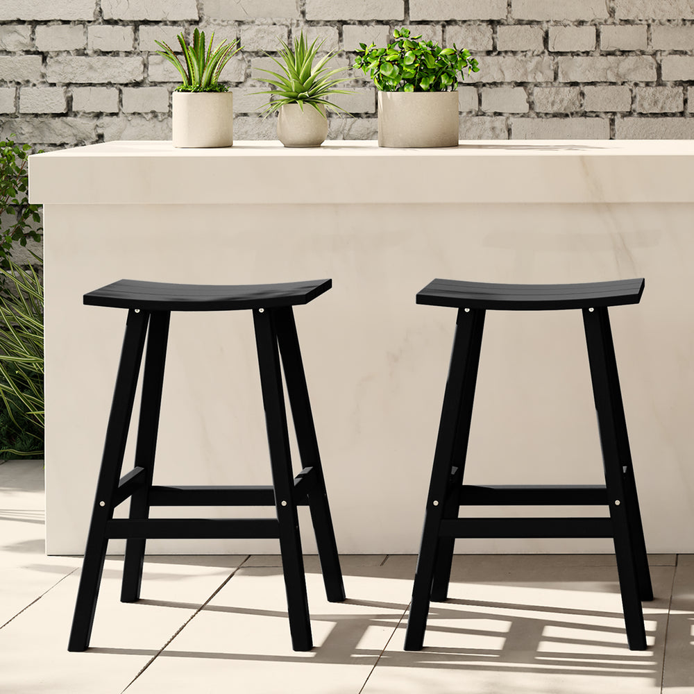Malibu 29" HDPE Outdoor Patio Bar Height Bar Stools (Set of 2)