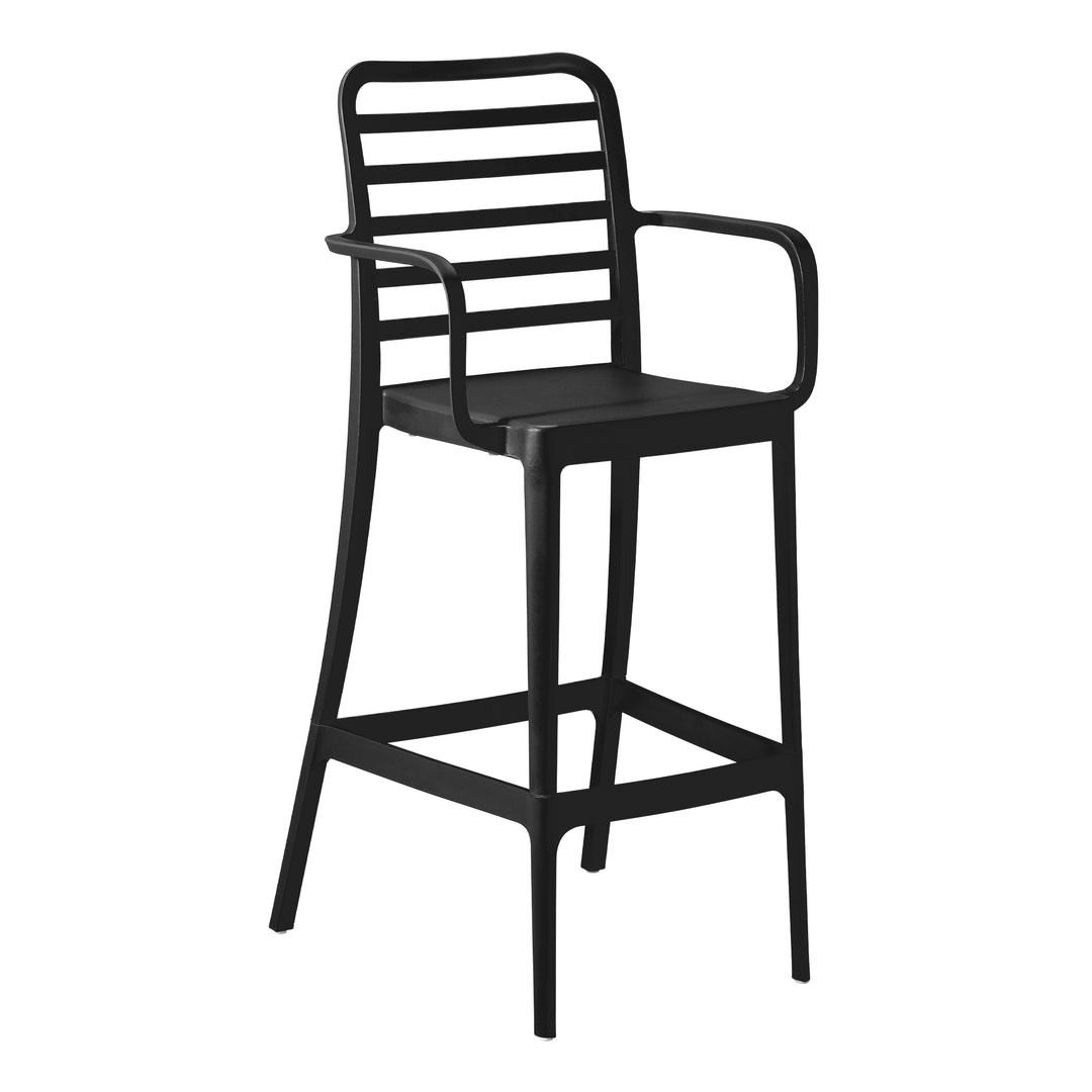 Playa 29.5" Outdoor Polypropylene Plastic Patio Bar Height Stools (Set of 2)