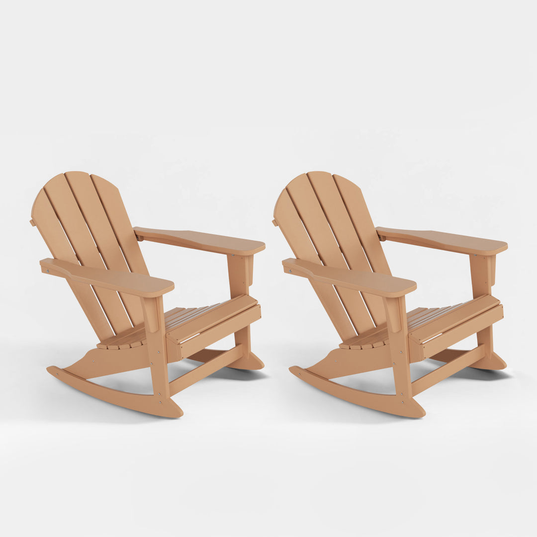 Malibu Westintrends 2 piece set Outdoor / Patio Poly Adirondack rocking chairs ( 2 seater )