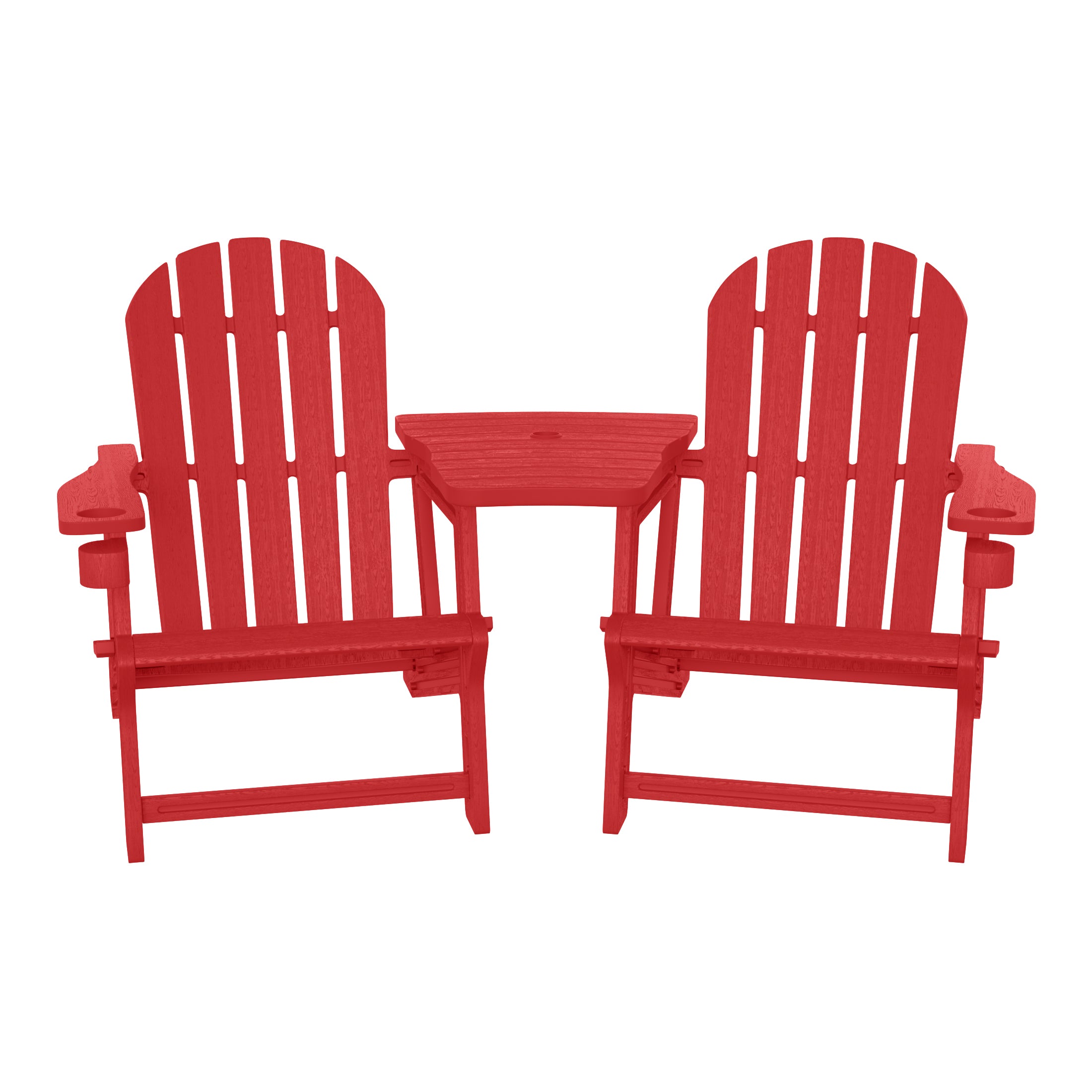Azura Outdoor HDPE Adirondack Chairs With Connecting Table Tray (Set of 2)