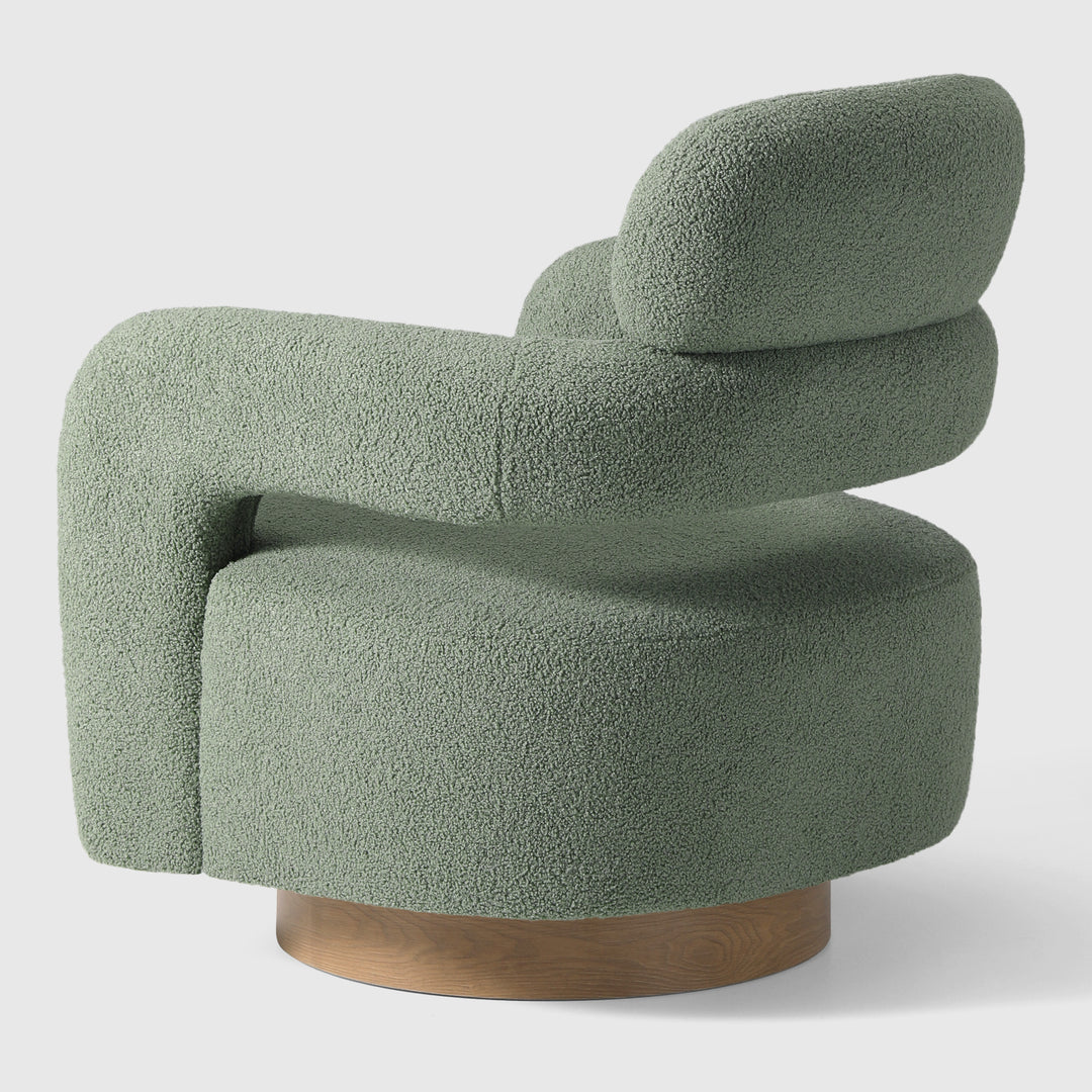 Alexandria Mid-Century Modern Sherpa Swivel Barrel Accent Chair