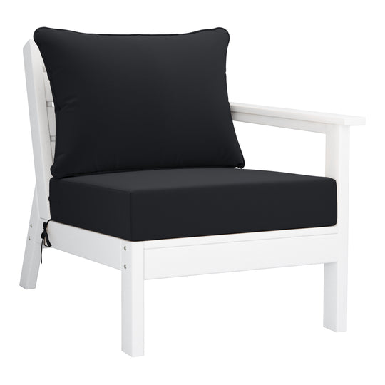 Avalon Outdoor Patio HDPE Sectional Sofa with Patio Cushions