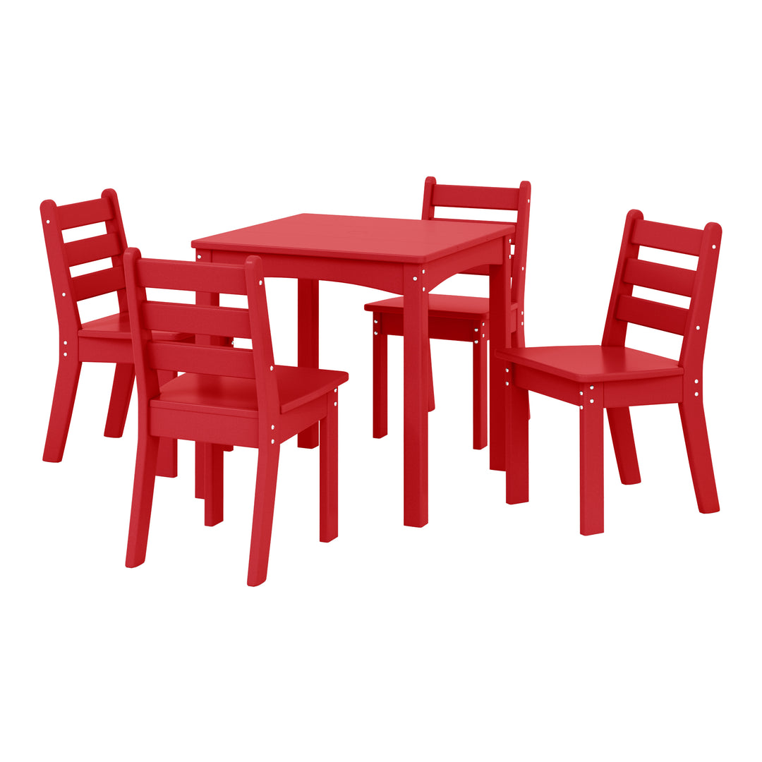 Treehouse Kids 5-Piece HDPE Dining Table and Chairs Set