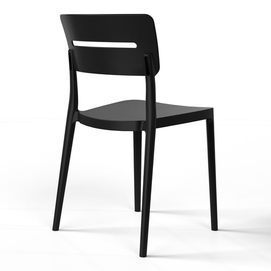 Playa Modern 5-Piece Resin Patio Dining Table Set with Stackable Patio Dining Chairs