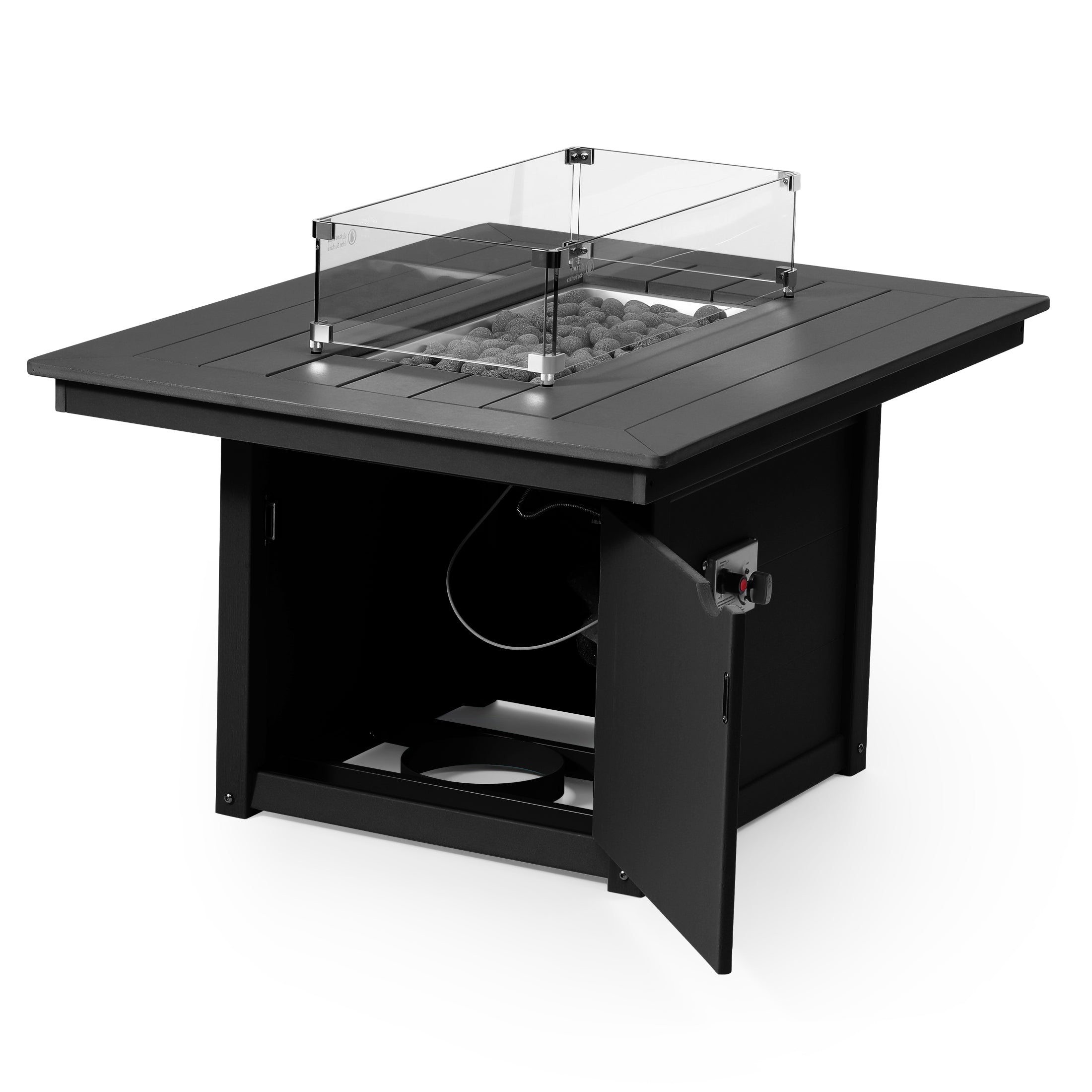 Helios 46" Modern Outdoor 55,000 BTU Patio Gas Propane Rectangle Deck Fire Pit Table