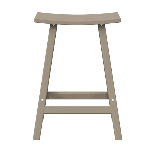 Malibu 24" height Outdoor / Patio Saddle bar stool