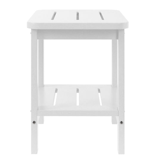 Aruba 2-Tier Outdoor HDPE Modern Adirondack Square Patio Side Table