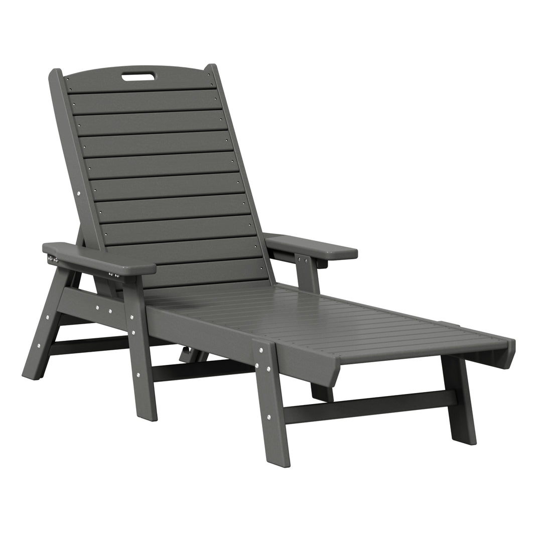 Malibu Poly Reclining Chaise Lounge Set With Table