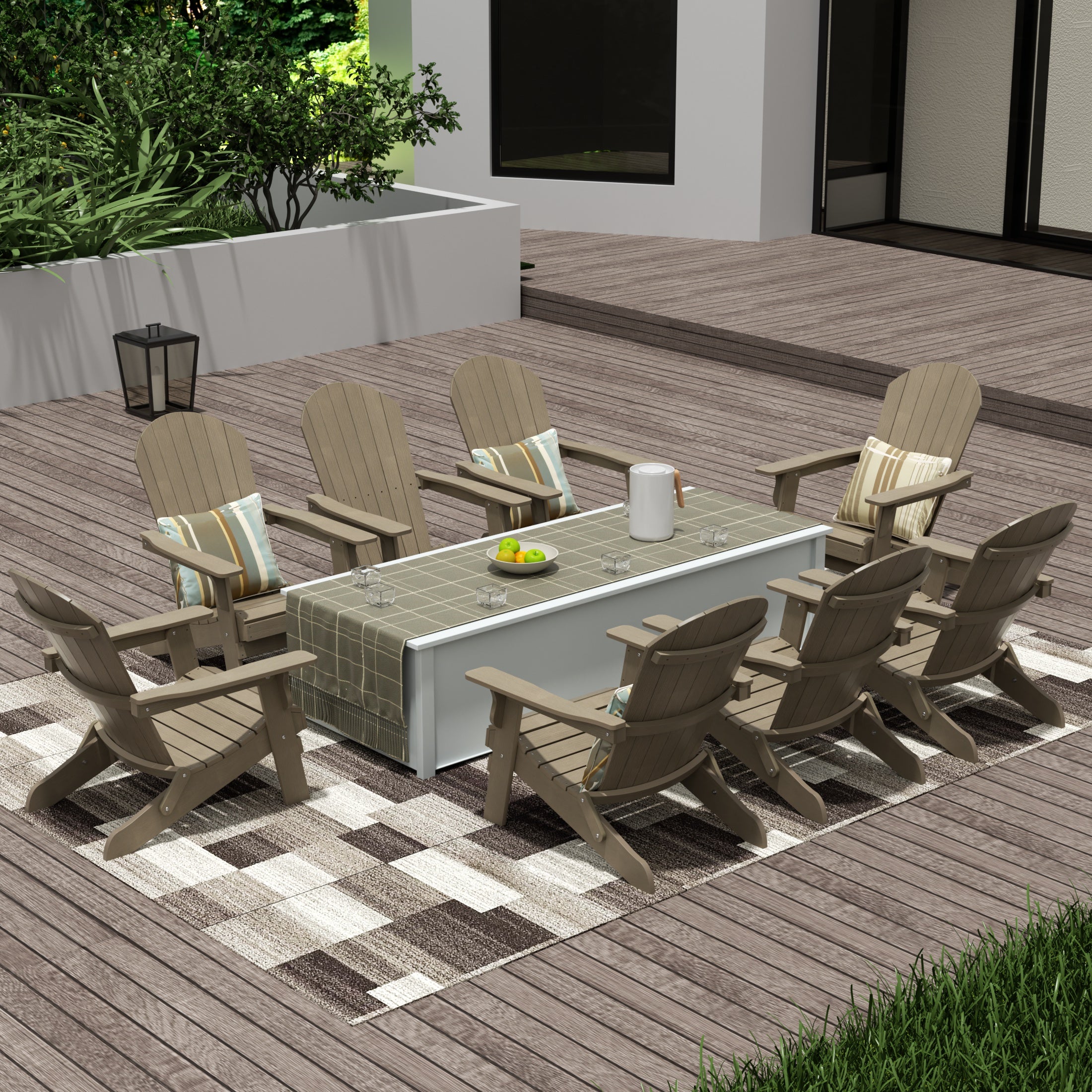 Tuscany Outdoor Folding Adirondack Seashell Chair (Set of 8)