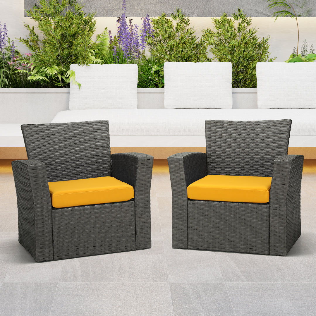 Solace Outdoor Patio Furniture Seat Chair Square Cushions (Set of 2)