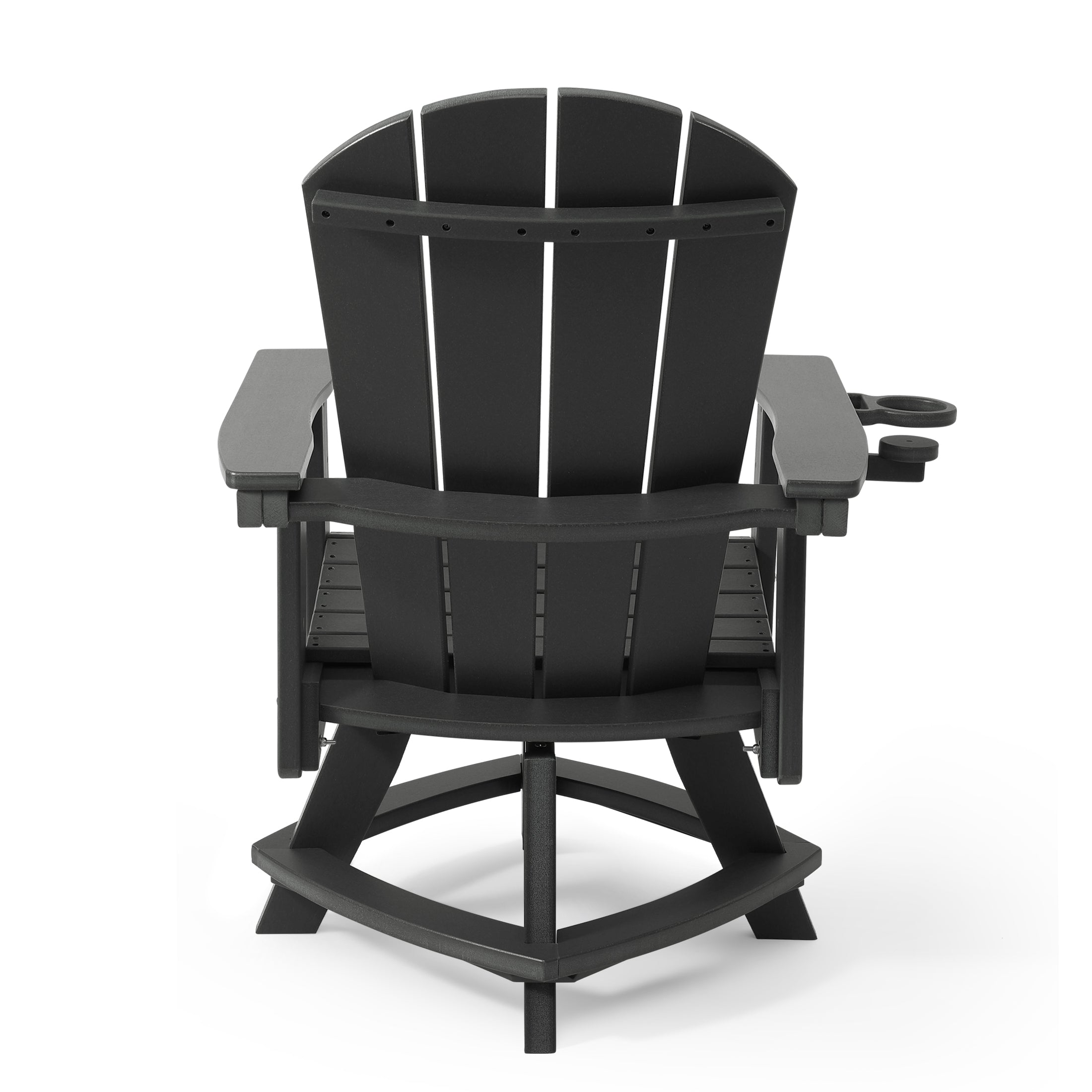 Malibu Outdoor HDPE Swivel Adirondack Patio Dining Chair With Cup Holder