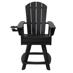 Malibu Outdoor HDPE Adirondack Swivel Counter Height Bar Chair With Cup Holder