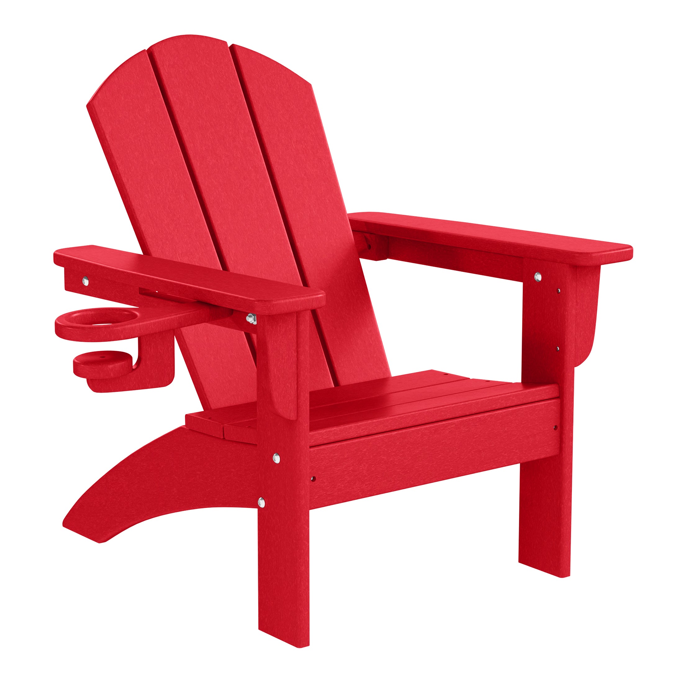 Malibu Kids Outdoor HDPE Plastic Adirondack Patio Chairs with Cup Holders (Set of 2)