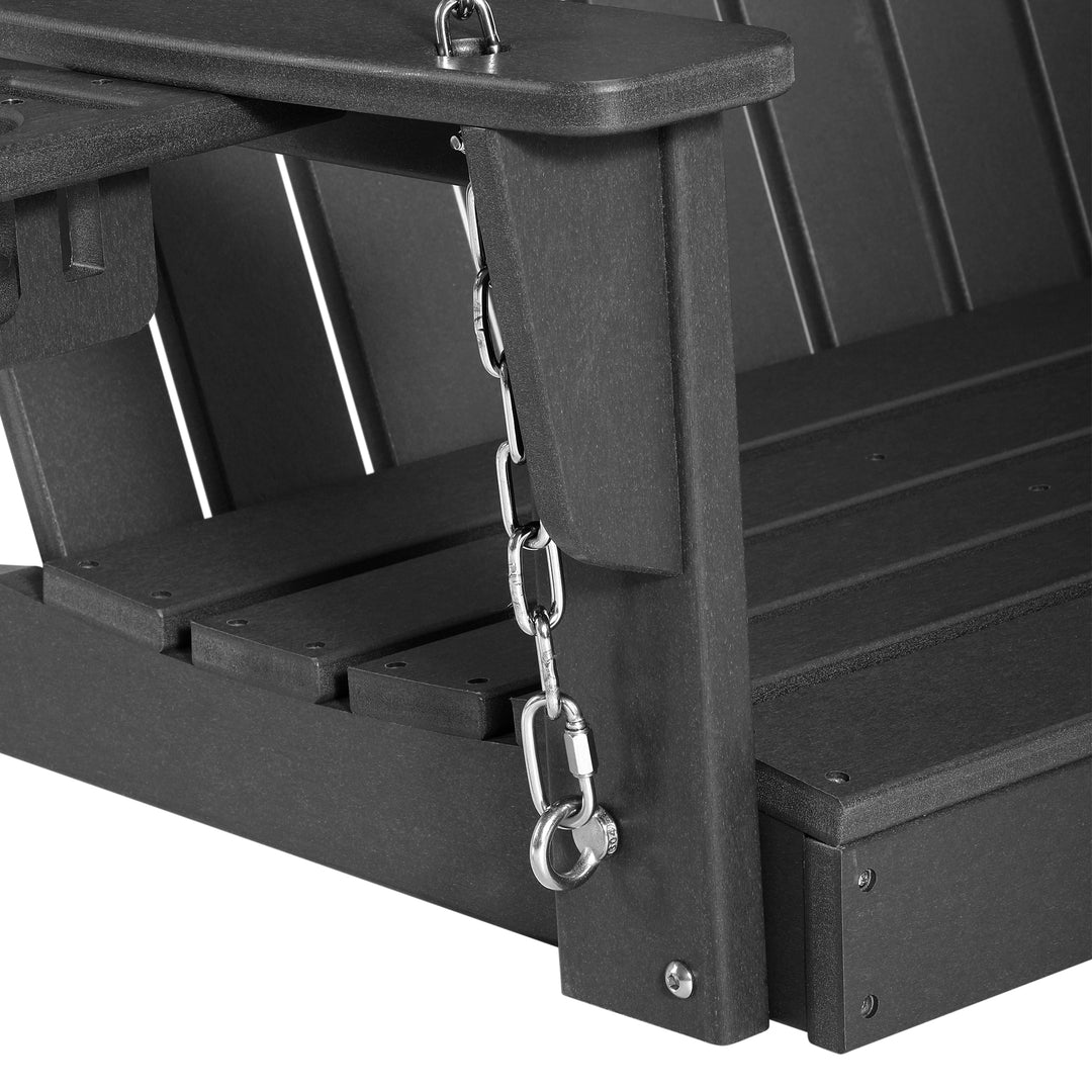 St. Augustine 4ft Outdoor HDPE Poly Farmhouse Hanging Porch Swing With Cup Holders