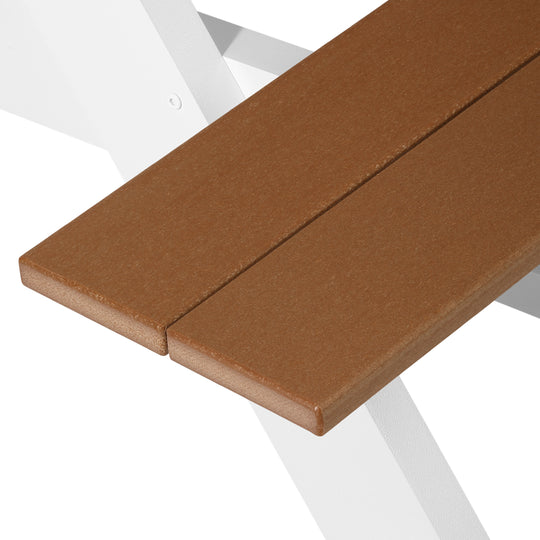 Greenville Outdoor 70" HDPE Plastic Picnic Table Bench With Umbrella Hole