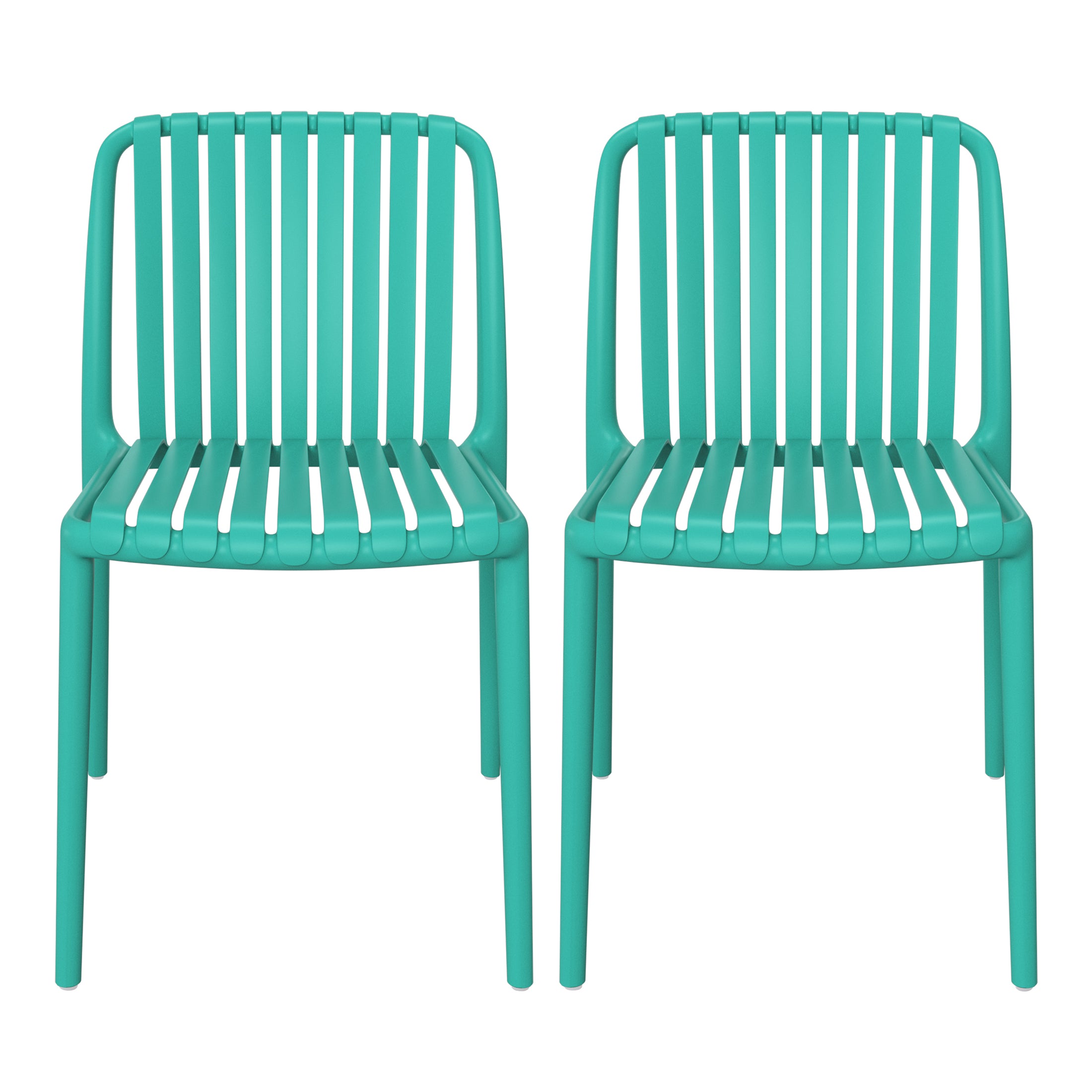 Playa Outdoor Stackable Polypropylene Plastic Dining Side Chairs (Set of 2)