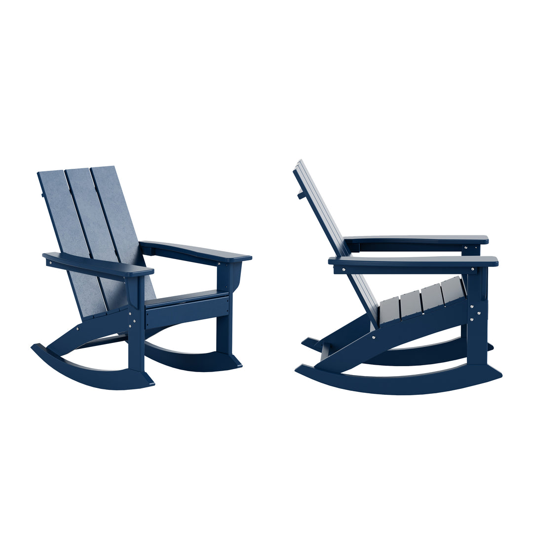 Ashore Outdoor Patio Modern Adirondack Rocking Chair (Set of 2)