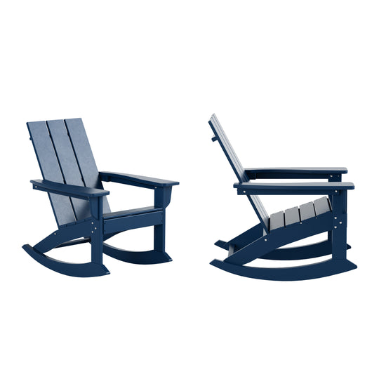 Ashore Outdoor Patio Modern Adirondack Rocking Chair (Set of 2)