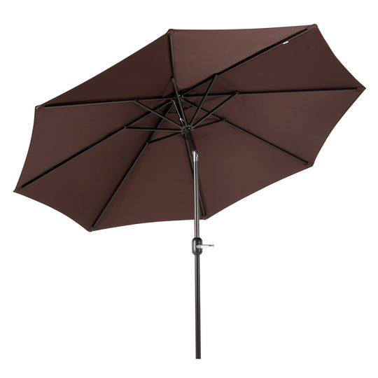 Paolo 9 ft. Patio Table Umbrella with Bronze color round free standing weight base kit