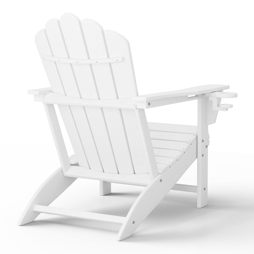 Highland Outdoor Patio HDPE Adirondack Chairs With Cup Holders (Set of 8)