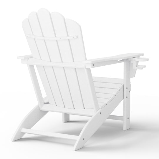 Highland Outdoor Patio HDPE Adirondack Chairs With Cup Holders (Set of 8)