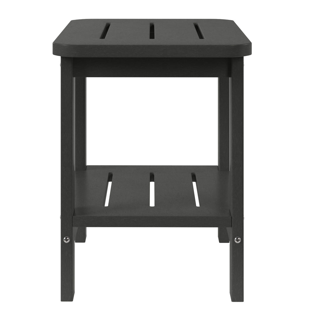 Aruba 2-Tier Outdoor HDPE Modern Adirondack Square Patio Side Table