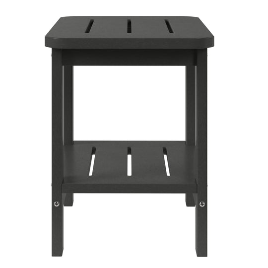 Aruba 2-Tier Outdoor HDPE Modern Adirondack Square Patio Side Table