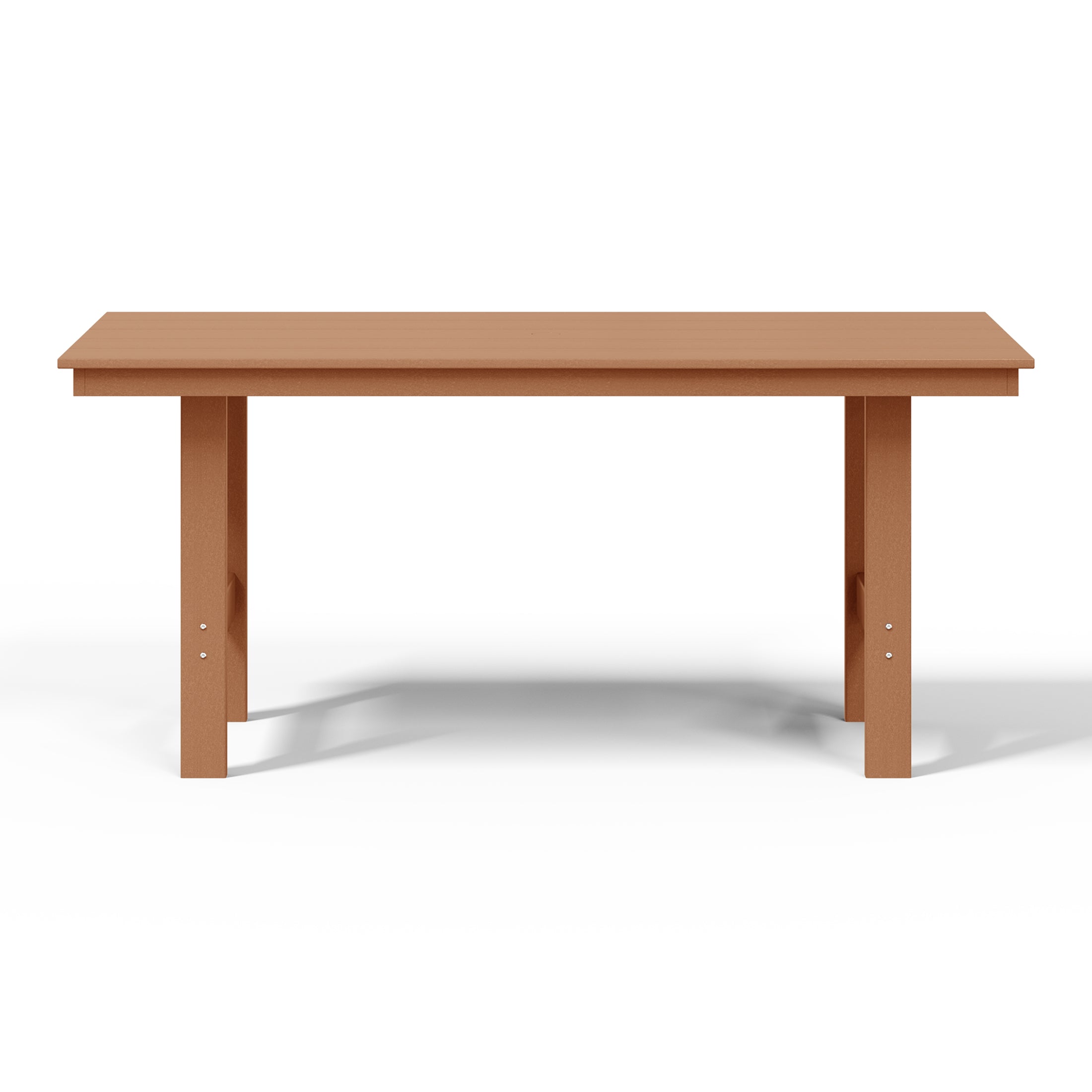Ashore Outdoor Modern HDPE 66" Wide Rectangle Patio Dining Table for 6