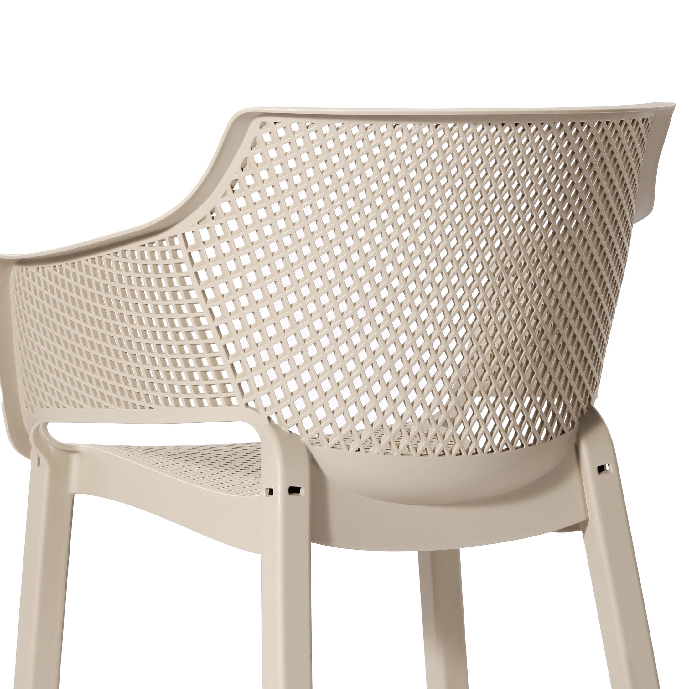 Playa Outdoor Modern Stackable Plastic Resin Patio Dining Armchair (Set of 4)