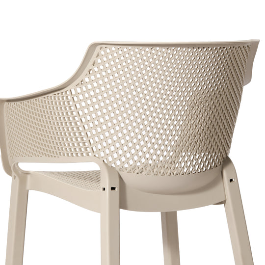 Playa Outdoor Modern Stackable Plastic Resin Patio Dining Armchair (Set of 4)
