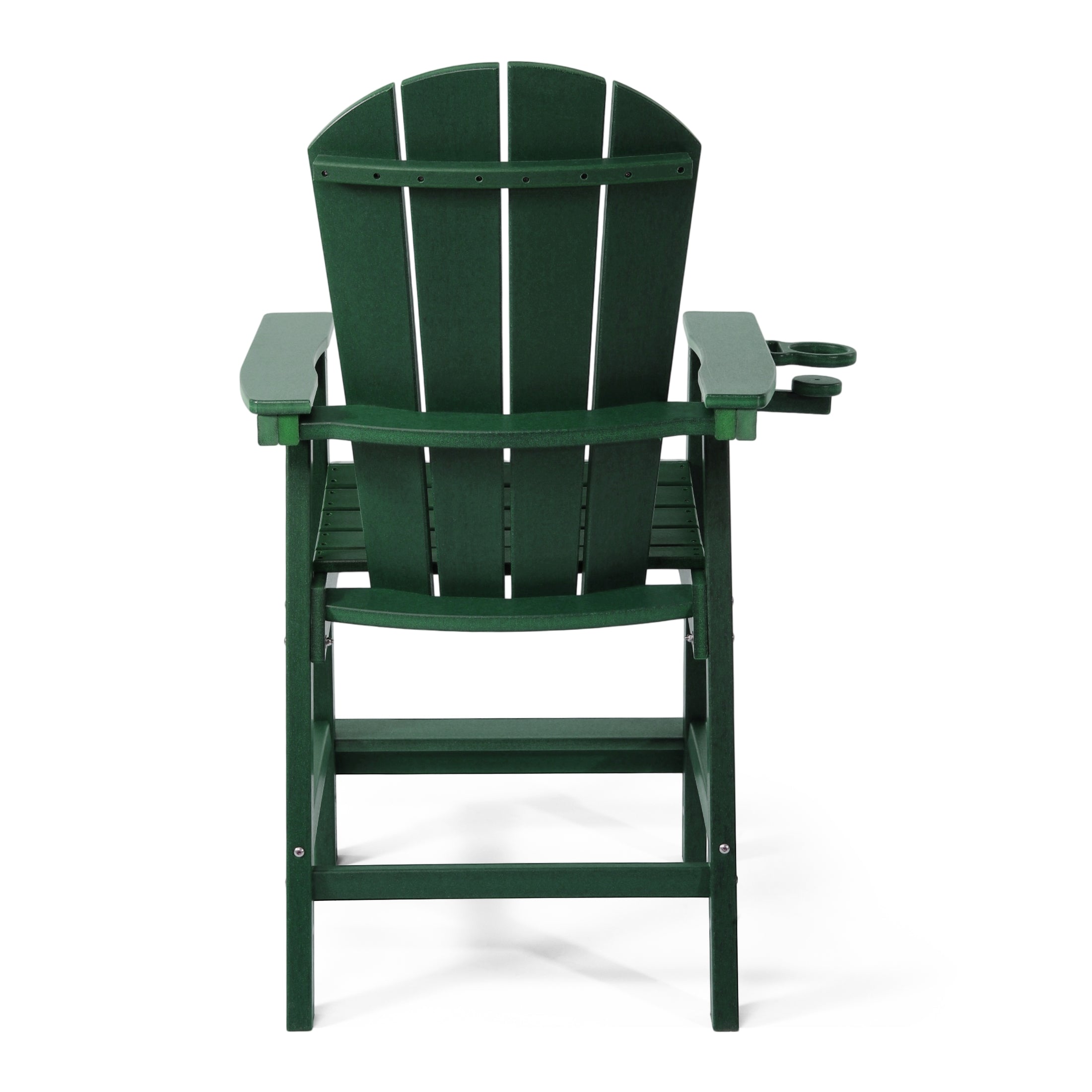 Malibu Outdoor HDPE  Tall Adirondack Counter Height Bar Chair With Cup Holder