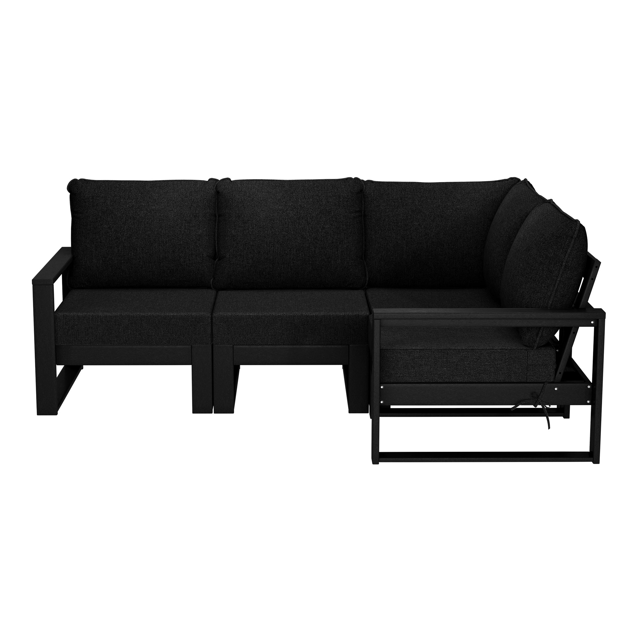 Montara Outdoor 4-Piece HDPE L-Shaped Modular Patio Sofa Furniture Set