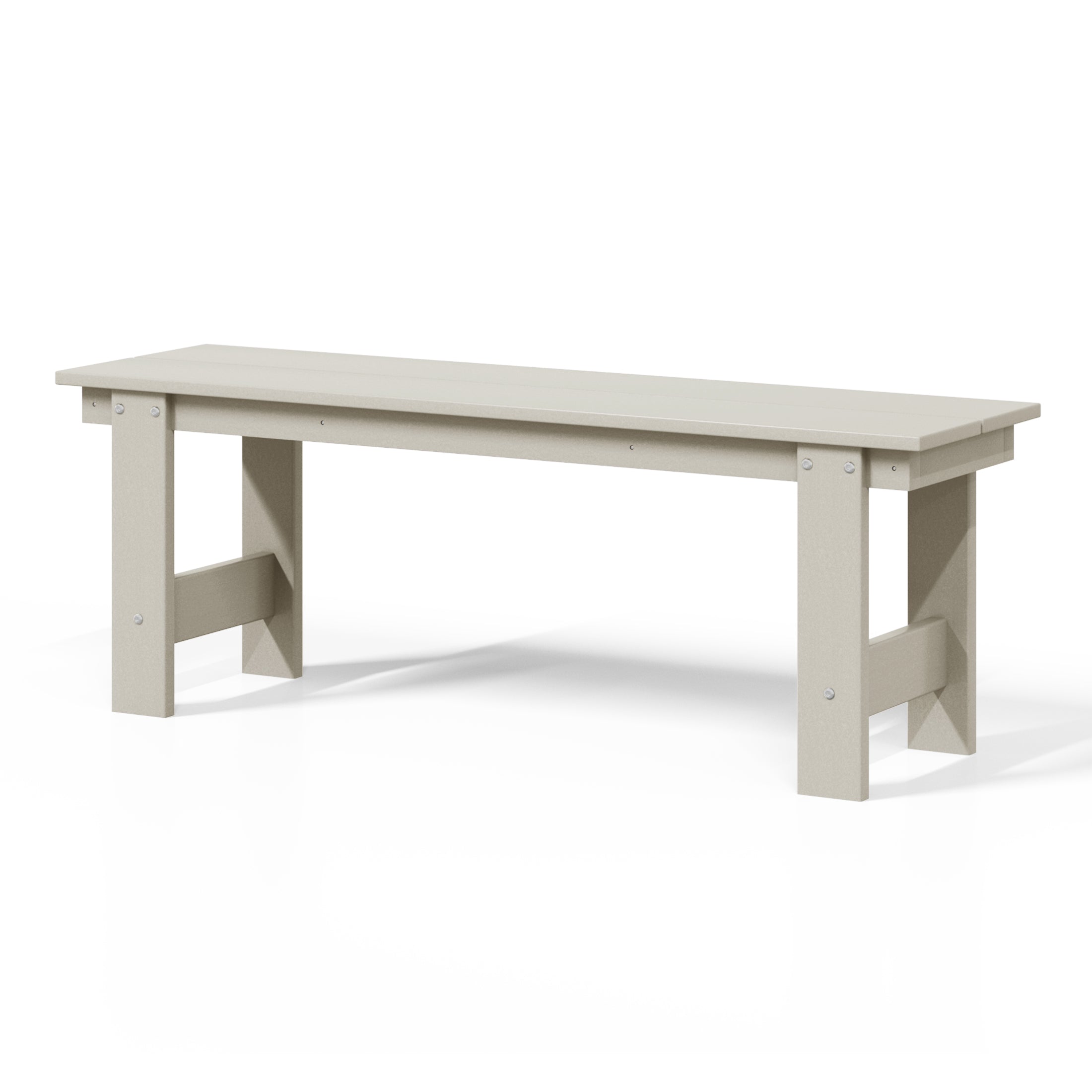 Ashore Outdoor HDPE 48" Modern Backless Patio Bench