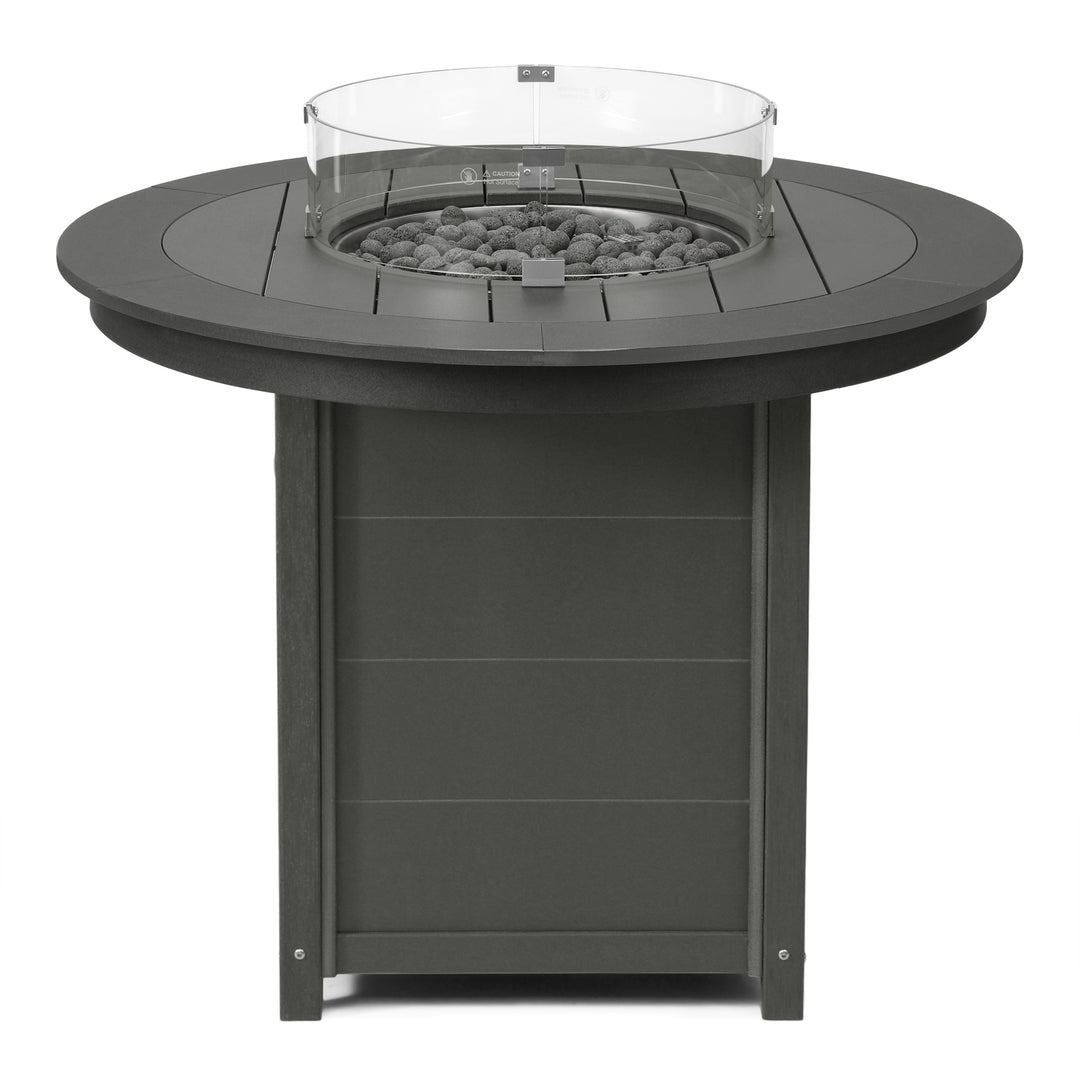 Helios 47" Modern Outdoor Patio Propane Round Counter Height Fire Pit Table