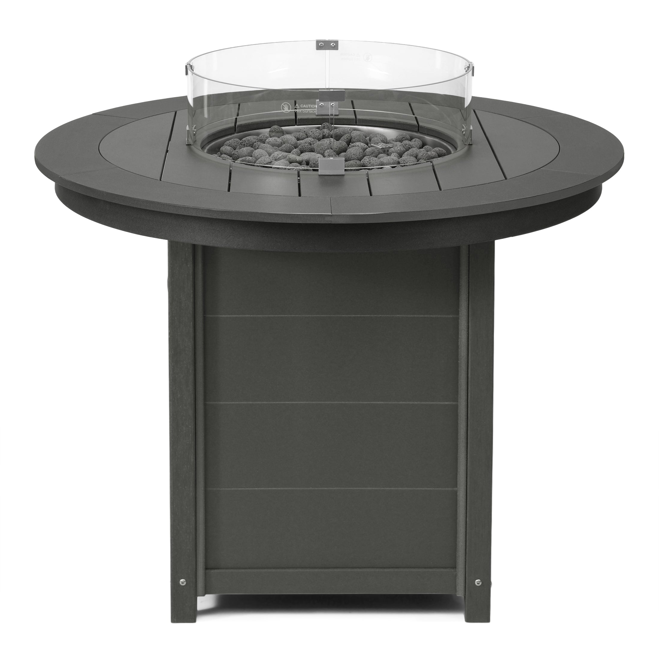 Helios 47" Modern Outdoor Patio Propane Round Counter Height Fire Pit Table