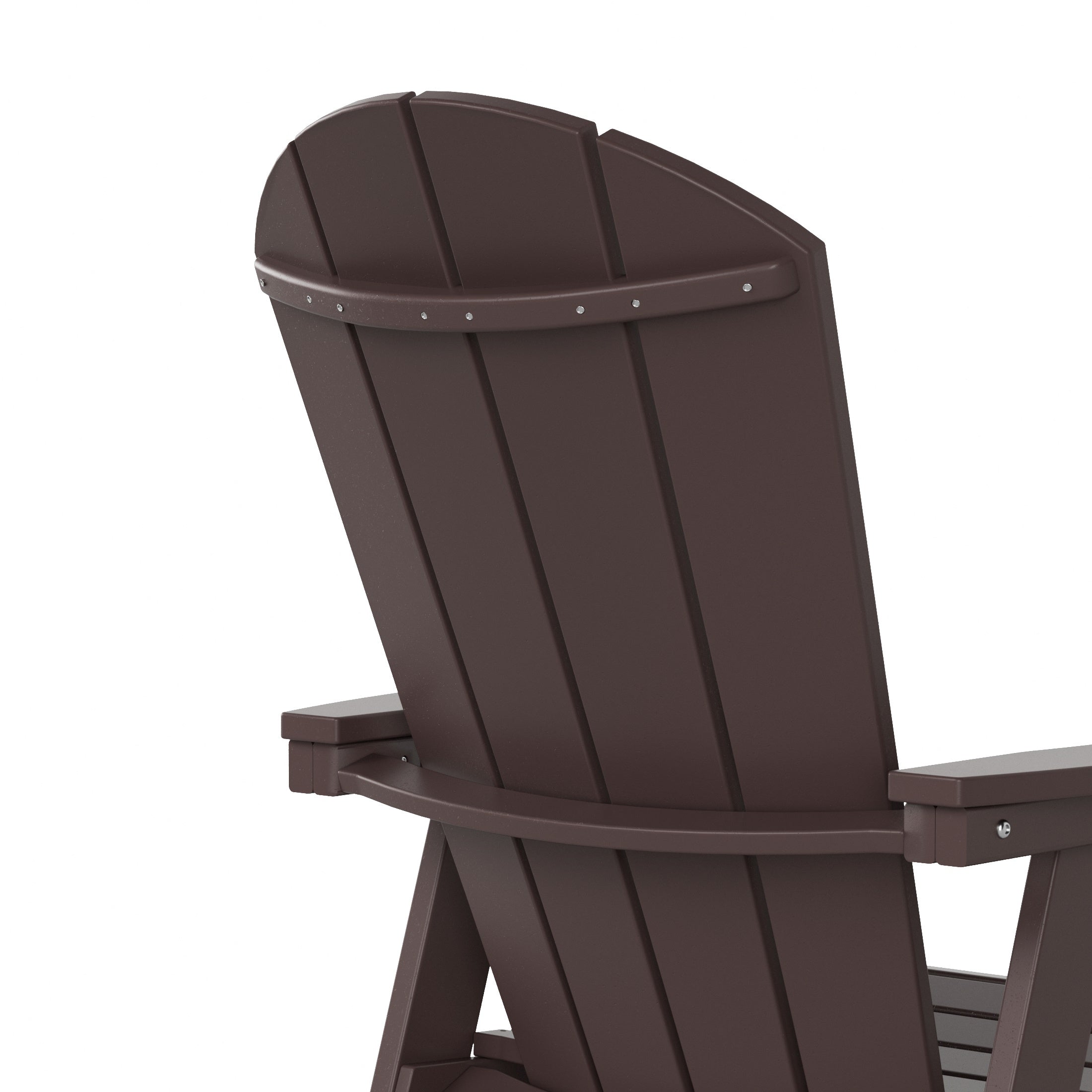 Malibu 7 Piece Outdoor Patio Dining Table and Adirondack Armchair Set