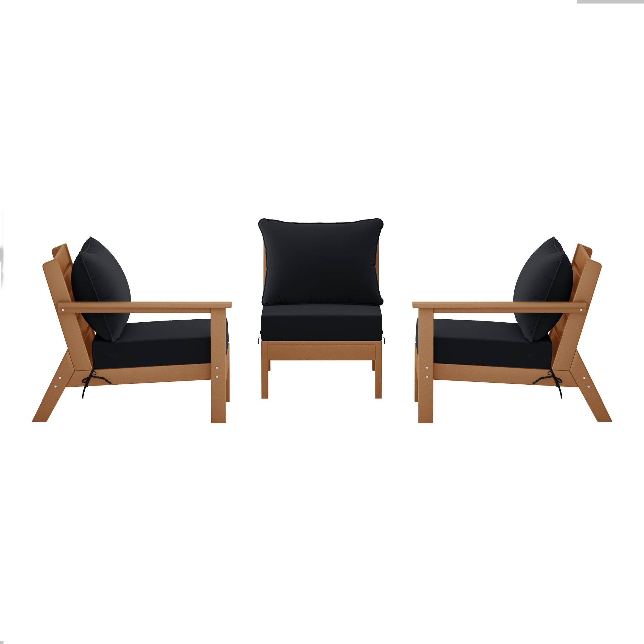 Avalon Outdoor Patio HDPE Sectional Sofa with Patio Cushions
